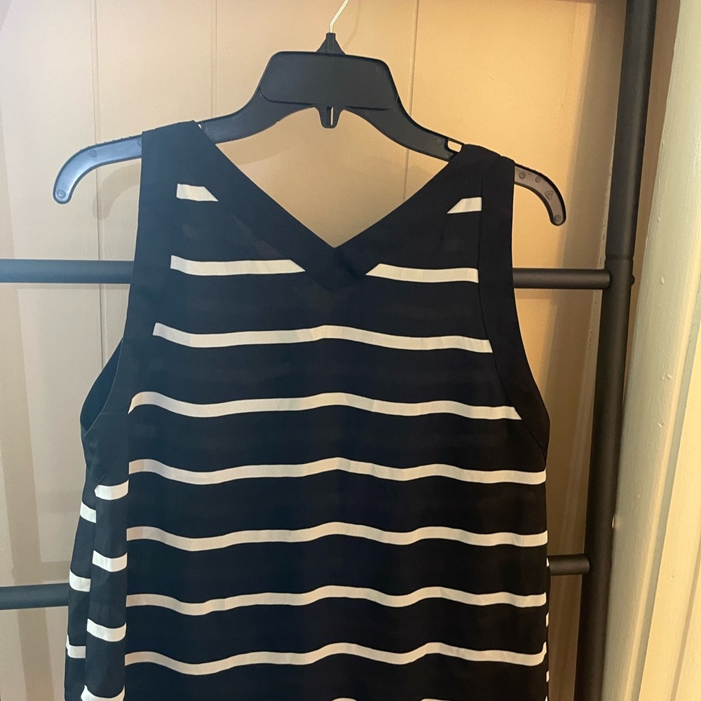 Sleeveless Black Stripe Top